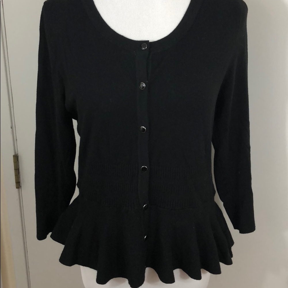 Black peplum cardigan